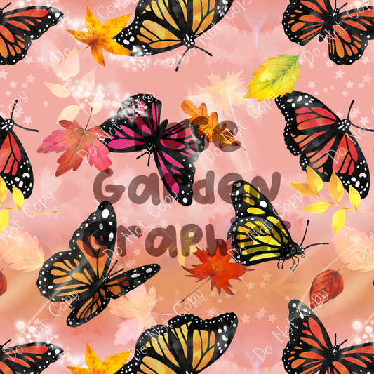 Autumn Butterflies Seamless Image