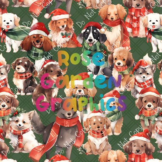 Christmas Dogs Seamless Image