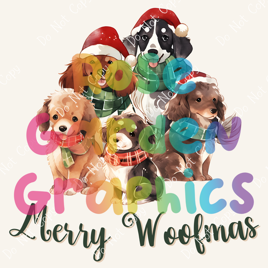 Christmas Dogs "Merry Woofmas" PNG