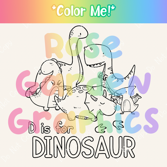 Color Me Dinosaurs "D is for Dinosaur" PNG