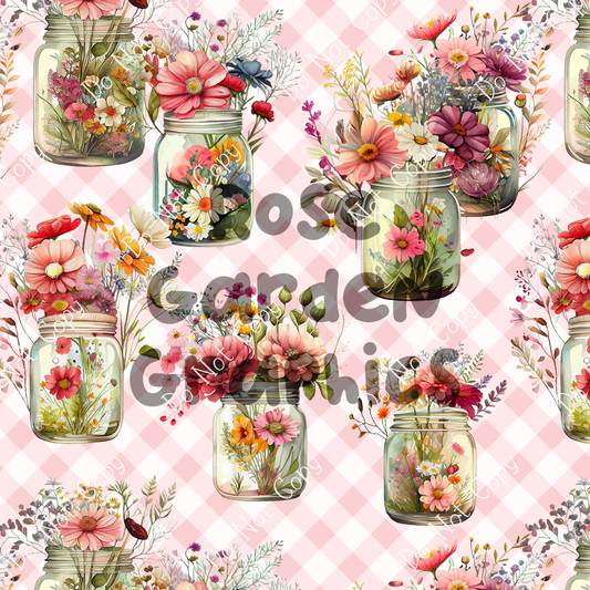 Flower Jars Seamless Image