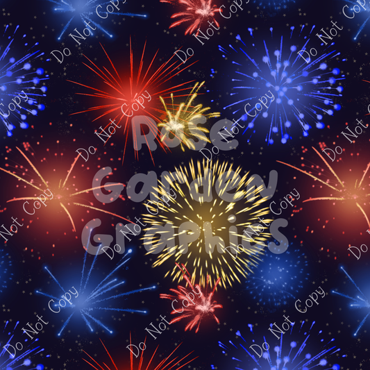 Glow Patriotic Fireworks Seamless Image