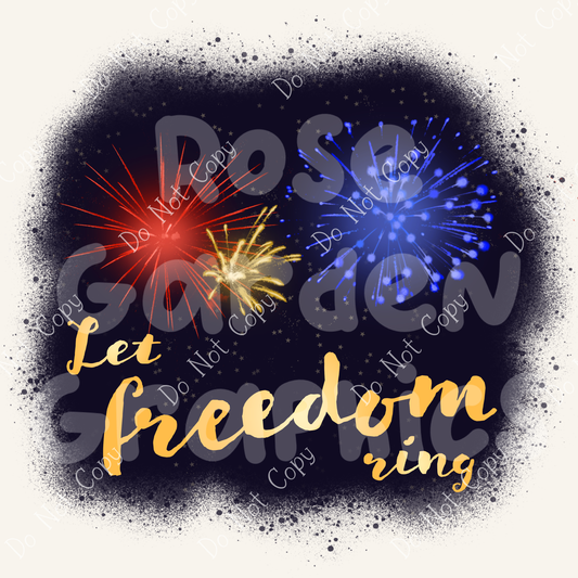 Glow Patriotic Fireworks "Let Freedom Ring" PNG