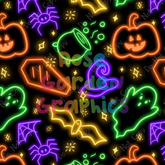 Glow Halloween Seamless Image