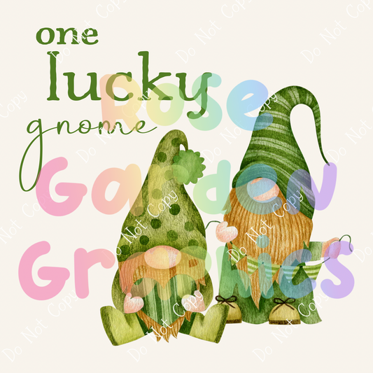 Irish Cottage Gnomes "One Lucky Gnome" PNG