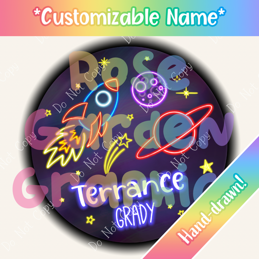 Space Glow Custom Name PNG ($5 per name file)