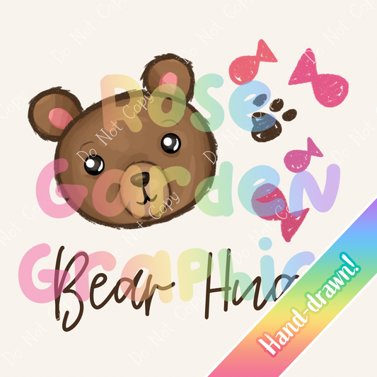 Pink Bear "Bear Hugs" PNG