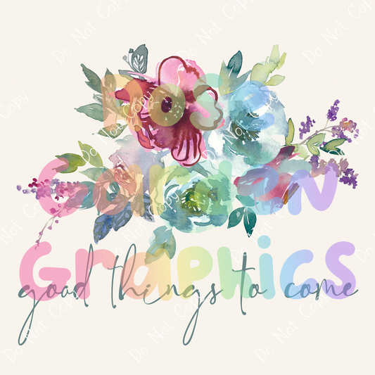 Watercolor Vintage Bouquet "Good Things to Come" PNG