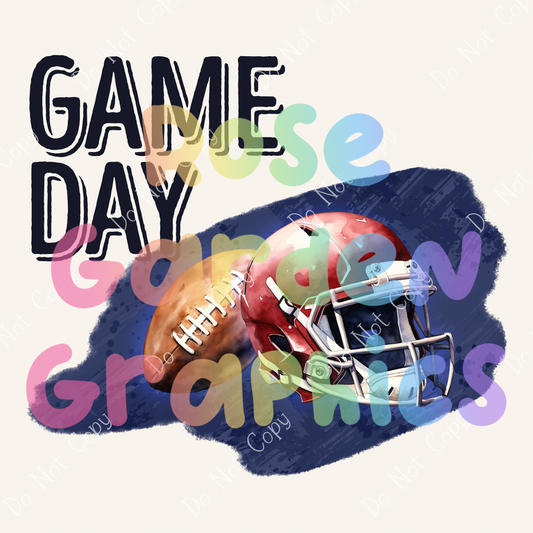 American Football Watercolor "Game Day" Seamless Image