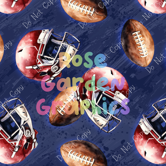 American Football Watercolor Seamless Image