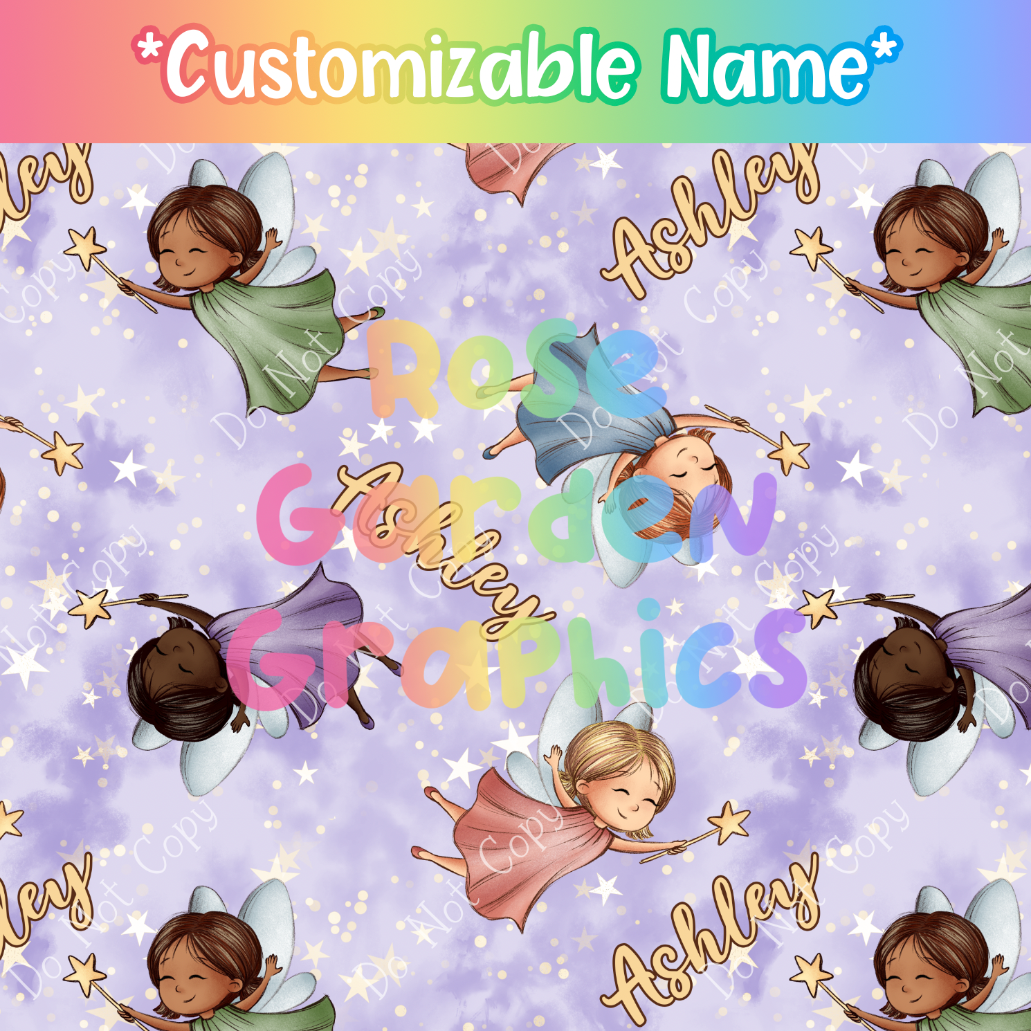 Flying Fairies Custom Name Seamless File ($5 per name file) – Rose Garden  Graphics