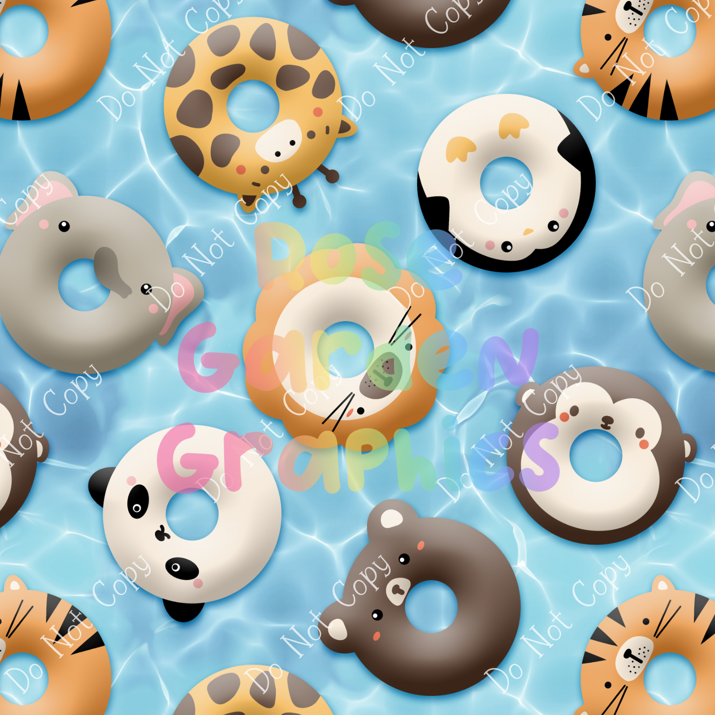 Zoo Animal Floaties Seamless Image