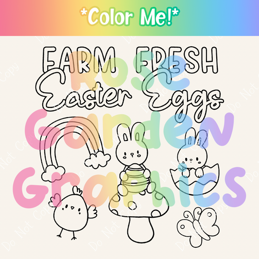 Color Me Easter Egg Farm "Farm Fresh Easter Eggs" PNG