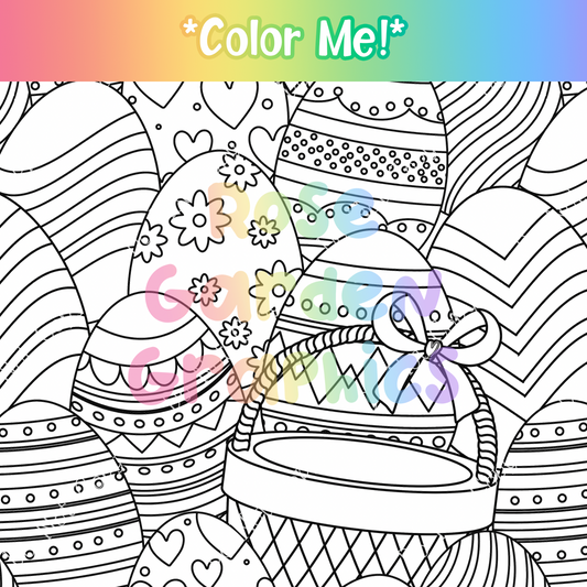 Color Me Easter Eggs Seamless Image