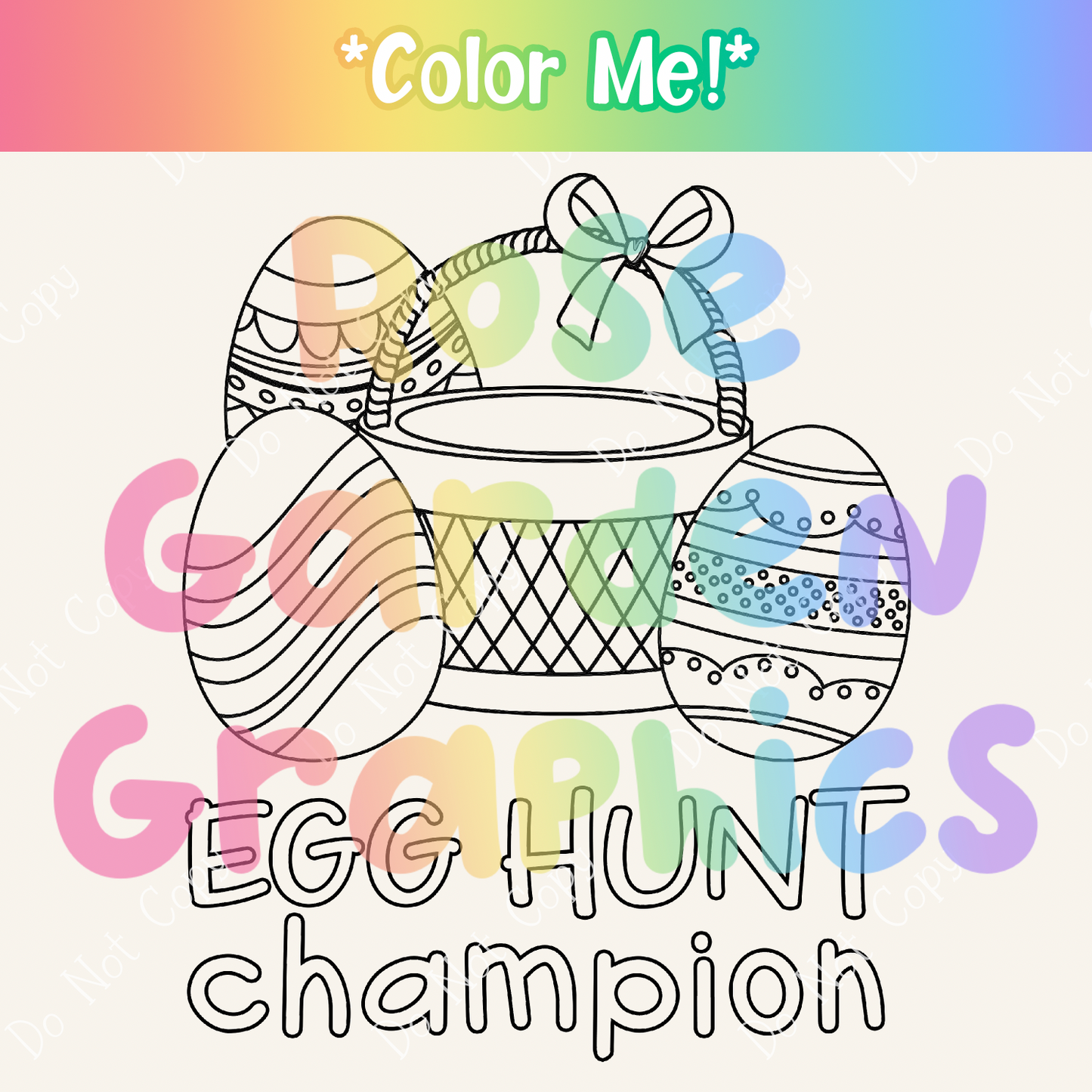 Color Me Easter Eggs "Egg Hunt Champion" PNG