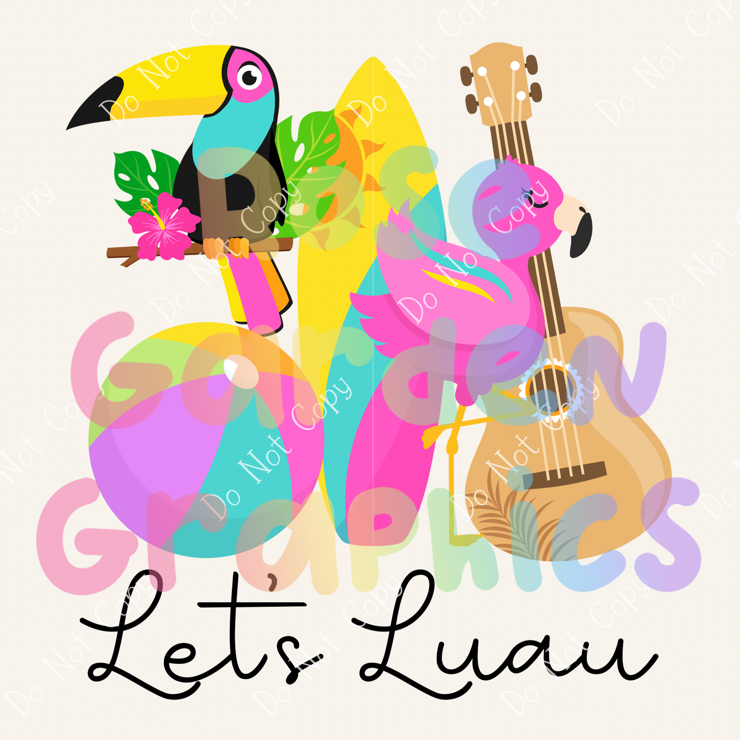 Summer Luau "Let's Luau" PNG