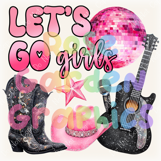 Disco Cowgirl "Let's Go Girls" PNG
