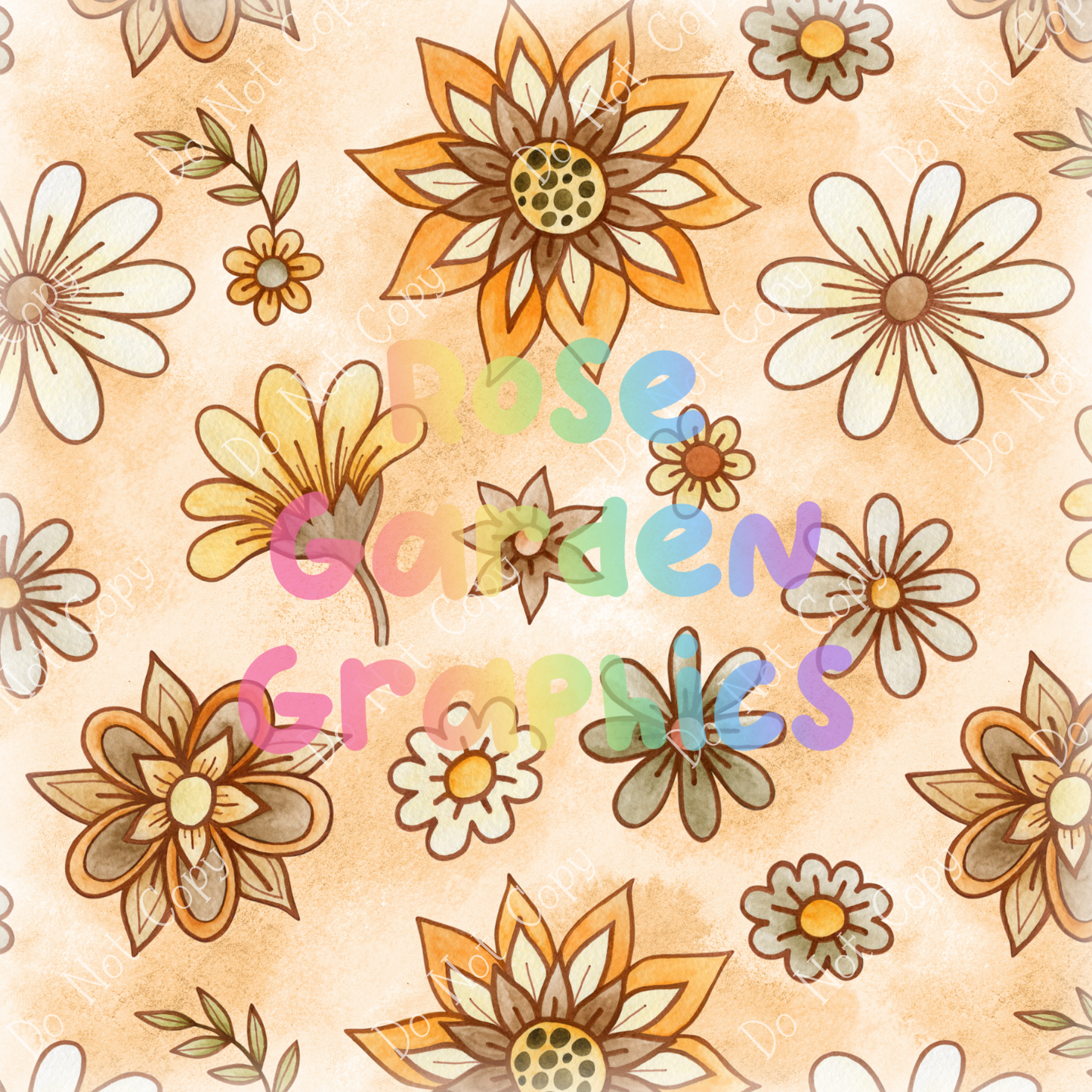 Vintage Doodle Floral Seamless Image