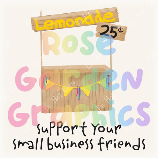 Lemonade Stand "Support Your Small Business Friends" PNG