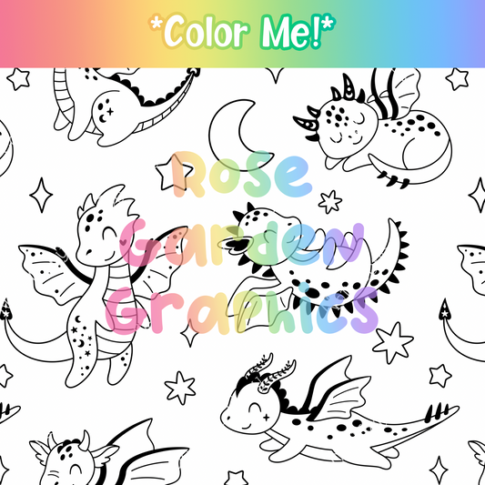 Color Me Dragons Seamless Image