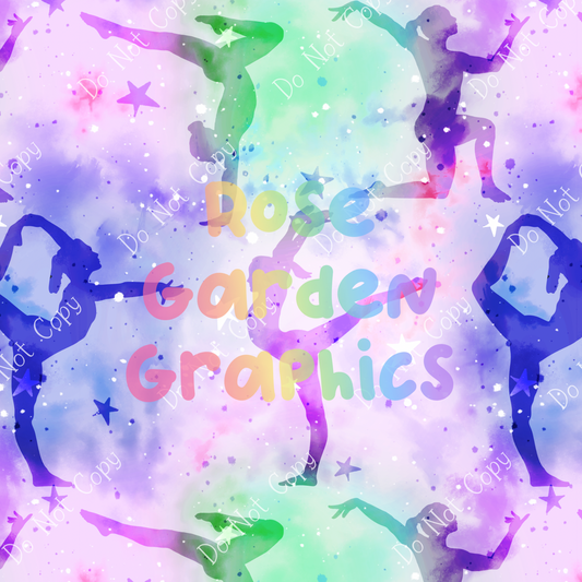 Gymnastics Watercolor Seamless Image