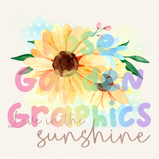 Sunny Sunflowers "Live in the Sunshine" PNG