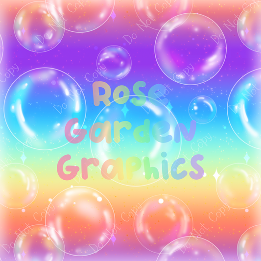 Rainbow Bubbles Seamless Image