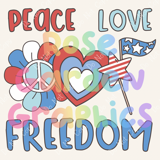 Peace Love Freedom PNG