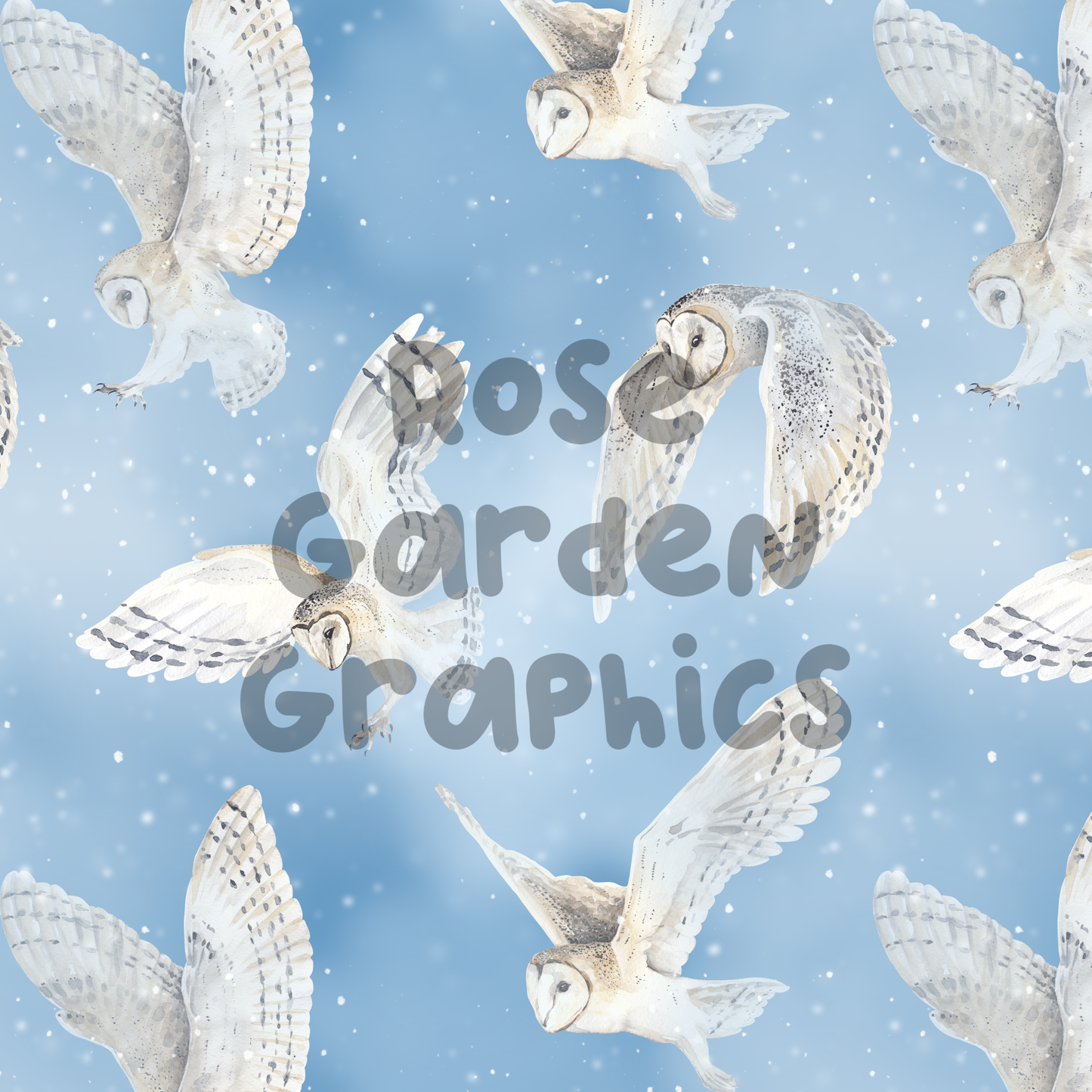 Snowy Owls Seamless Image