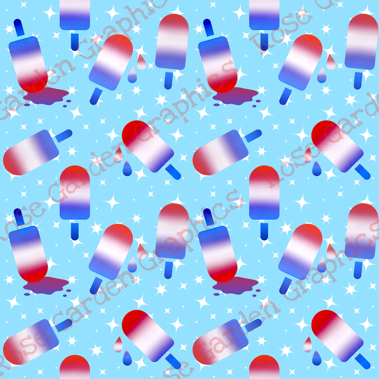 Patriotic Popsicles Seamless