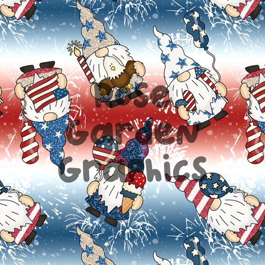 4th of July Gnomes Seamless Image
