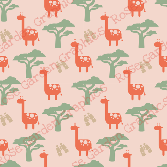 Giraffe Safari Seamless Image