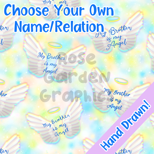 Angel Wings (Blue) Custom Seamless Image ($5 per name file)