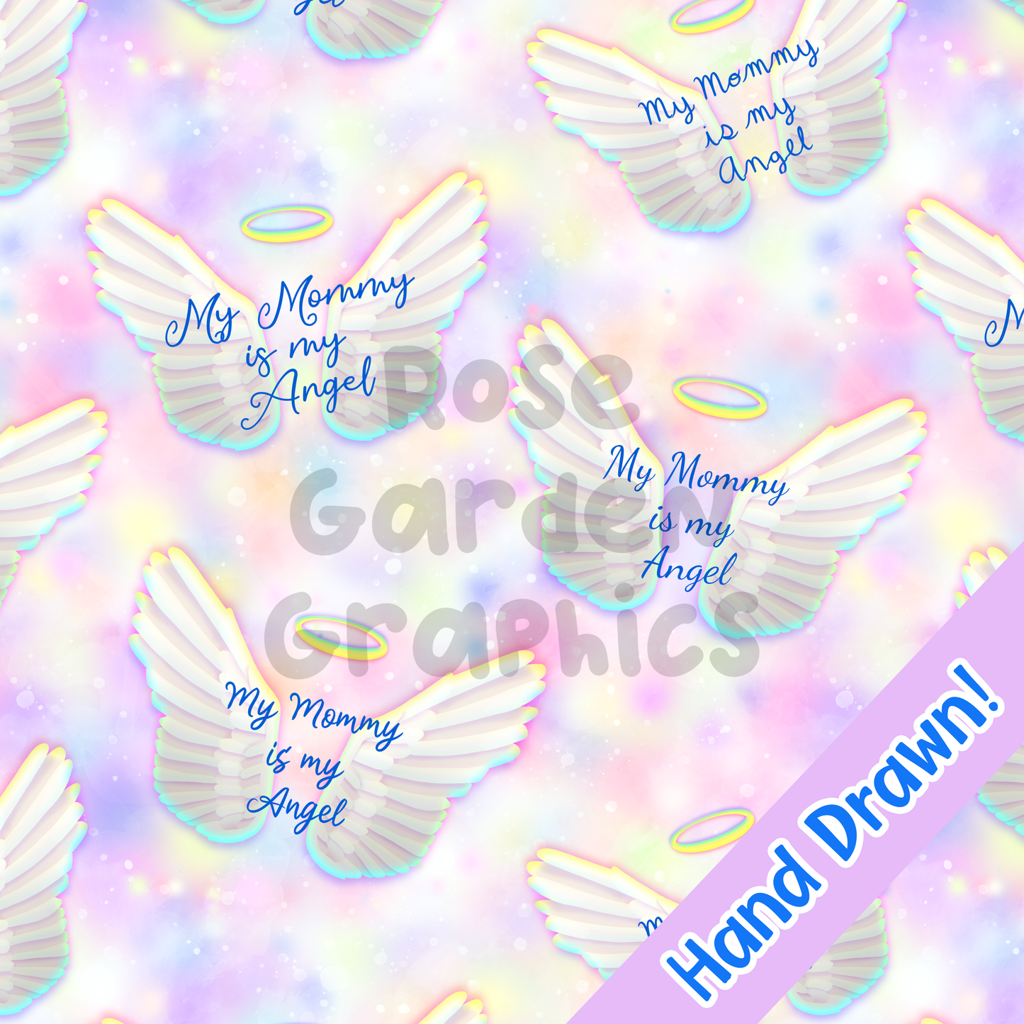 Angel Wings (Pink) "My Mommy is My Angel" Seamless Image