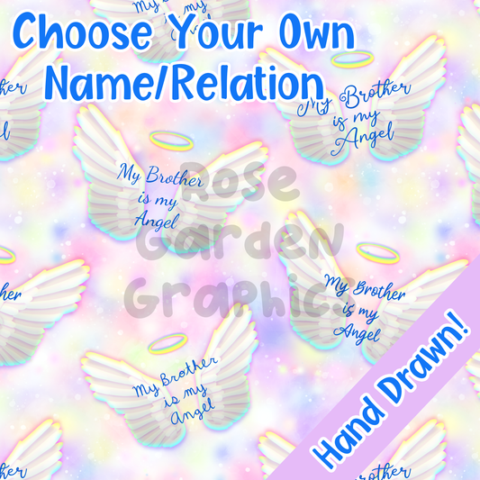 Angel Wings (Pink) Custom Seamless Image ($5 per name file)