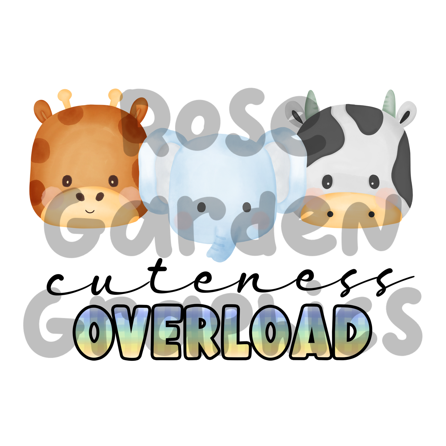 Animal Heads Tossed "Cuteness Overload" PNG