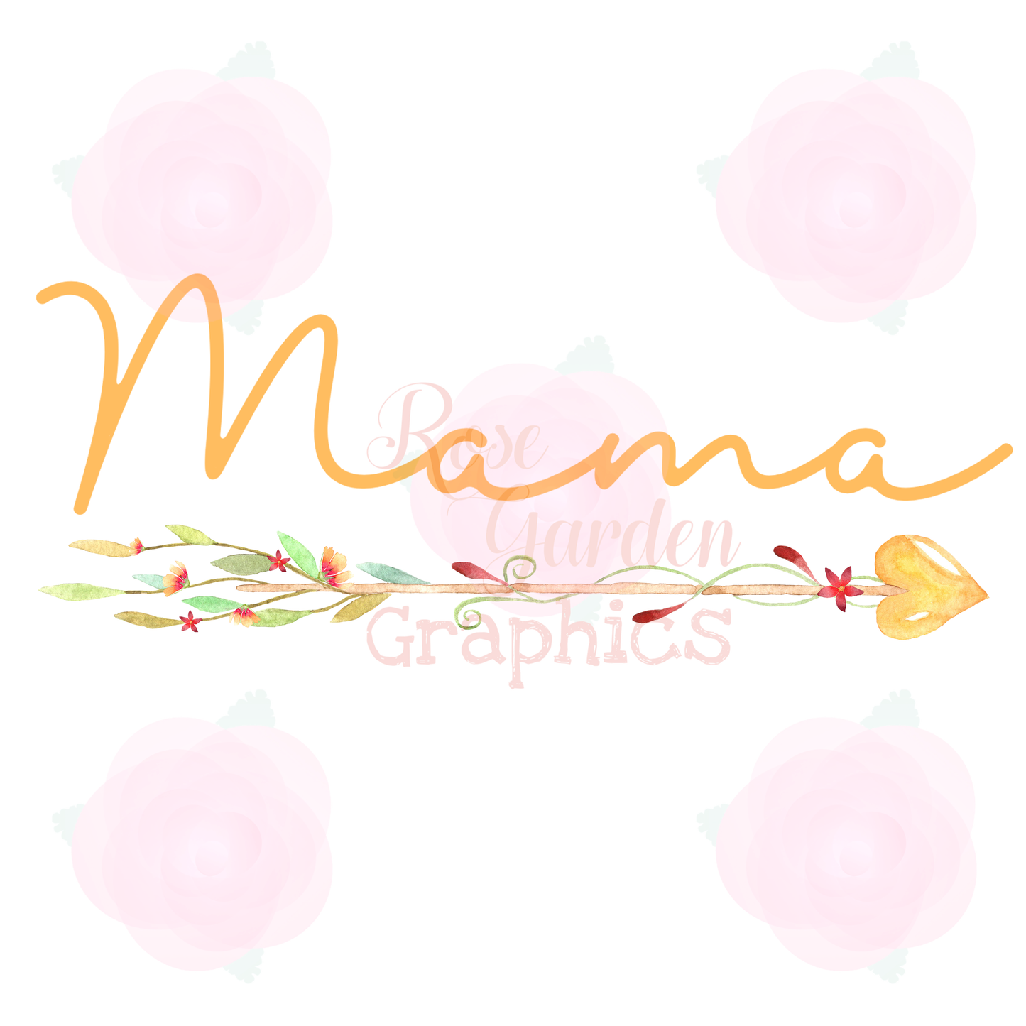Floral Arrows "Mama" PNG