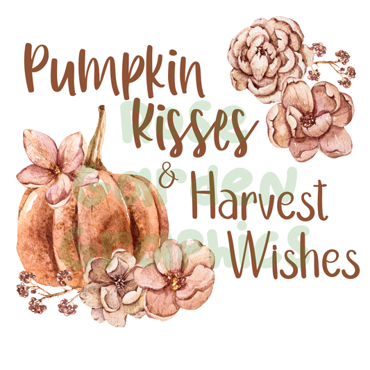 Autumn Boho "Pumpkin Kisses & Harvest Wishes" PNG
