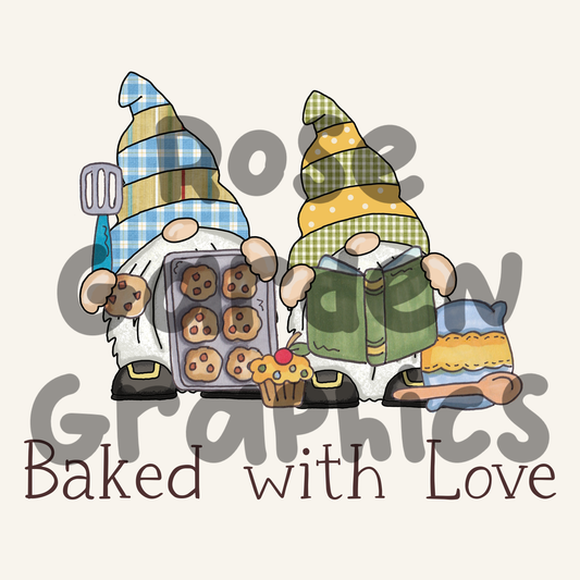 Baking Gnomes "Baked with Love" PNG