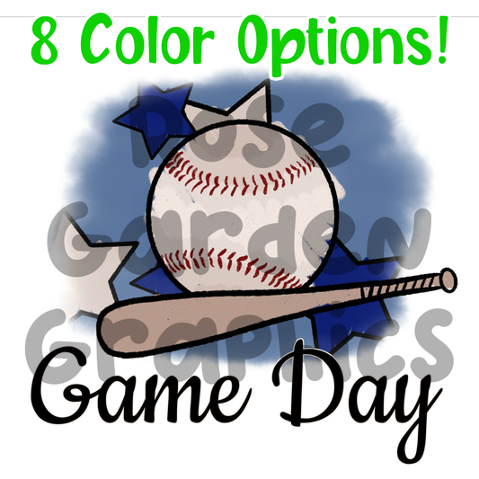 Baseball Crayon "Game Day" PNG