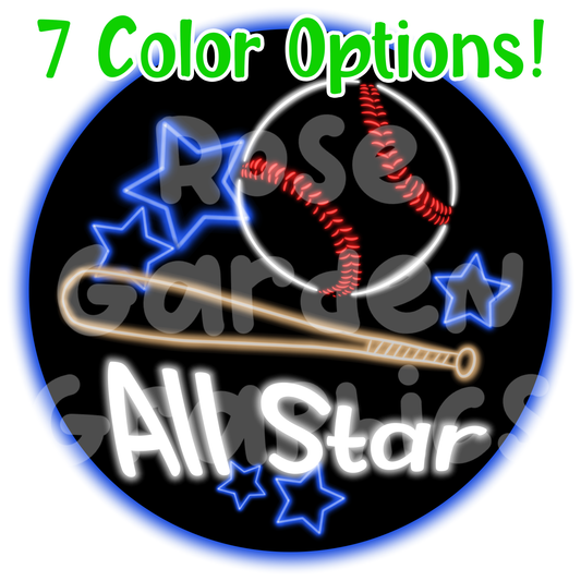 Baseball Glow "All Star" PNG