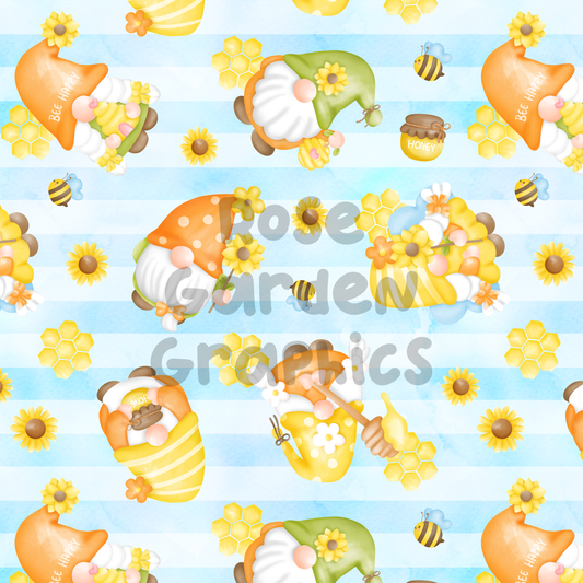 Bee Gnomes Seamless Image