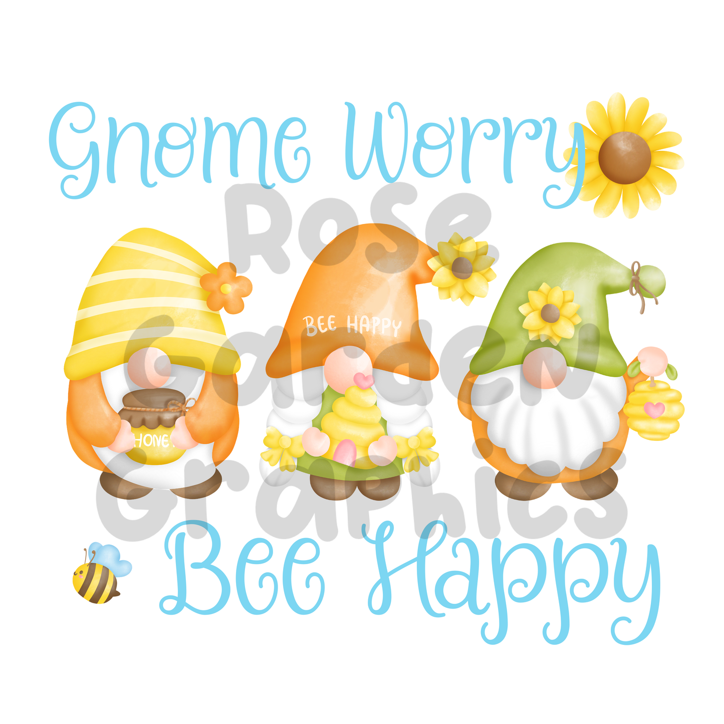 Gnomos de abejas "Gnomo preocupado, abeja feliz" PNG