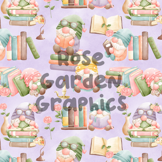 Book Floral Gnomes Seamless Image
