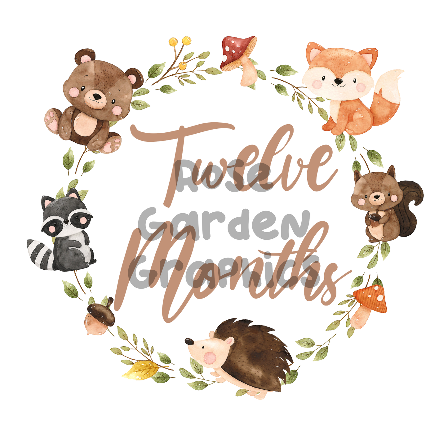 Forest Animals Milestone Months PNG Collection