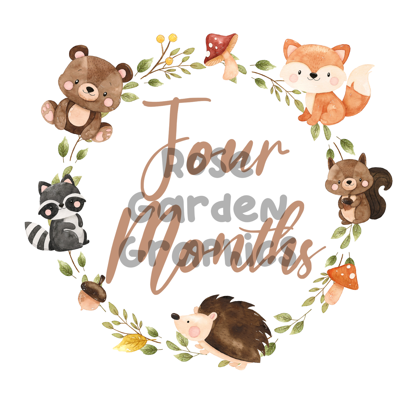Forest Animals Milestone Months PNG Collection
