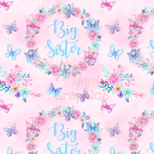 Butterflies Watercolor Big Sister/Little Sister Seamless Images
