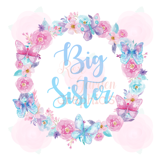 Butterflies Watercolor Big Sister/Little Sister 2 PNGs Bundle