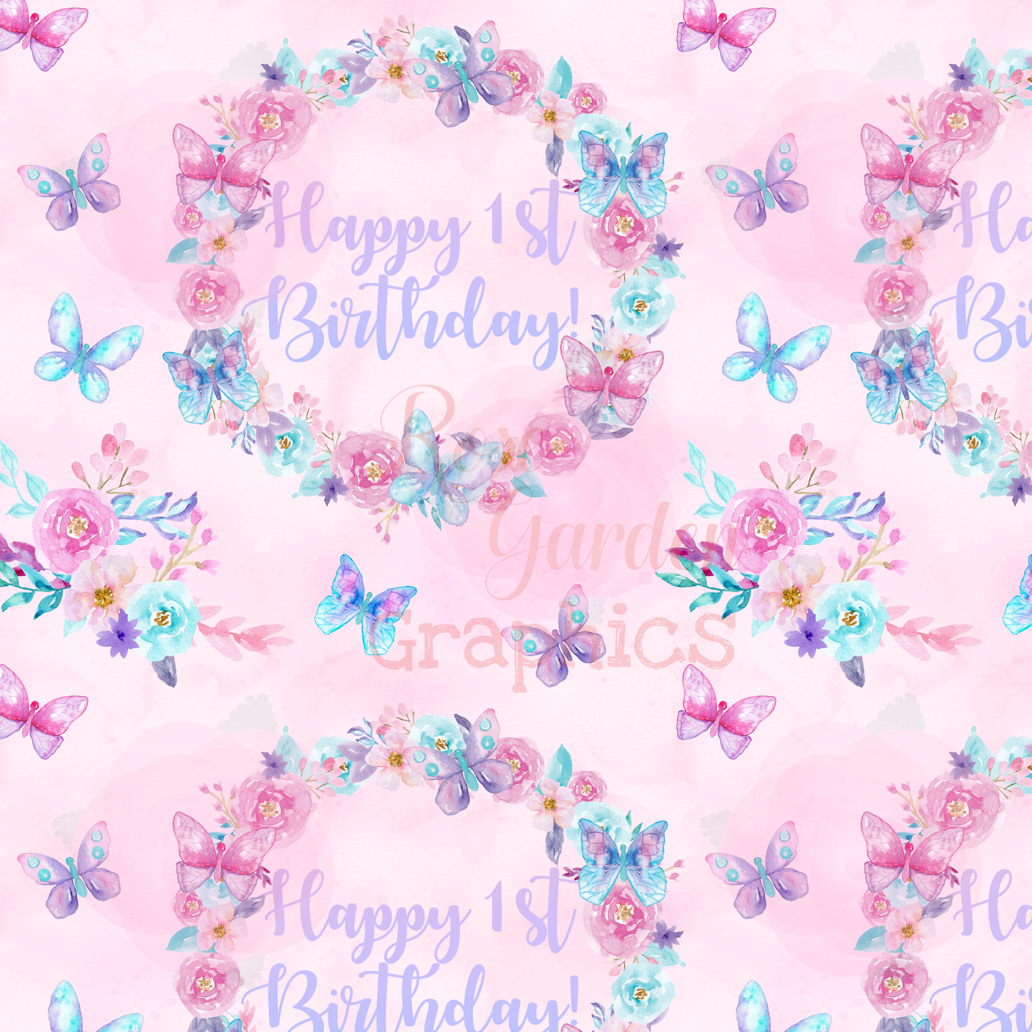 Mariposas acuarela "Feliz cumpleaños" Imagen perfecta