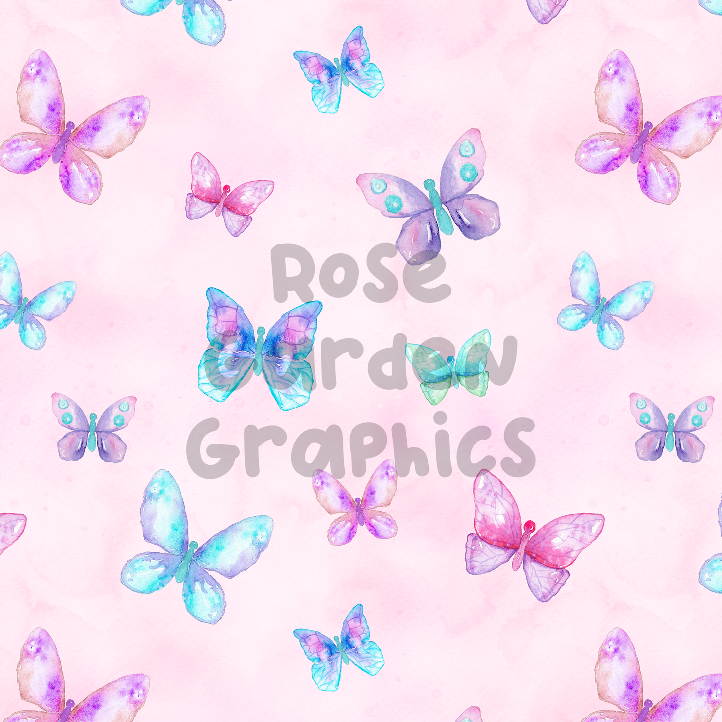 Butterflies Watercolor Seamless Image